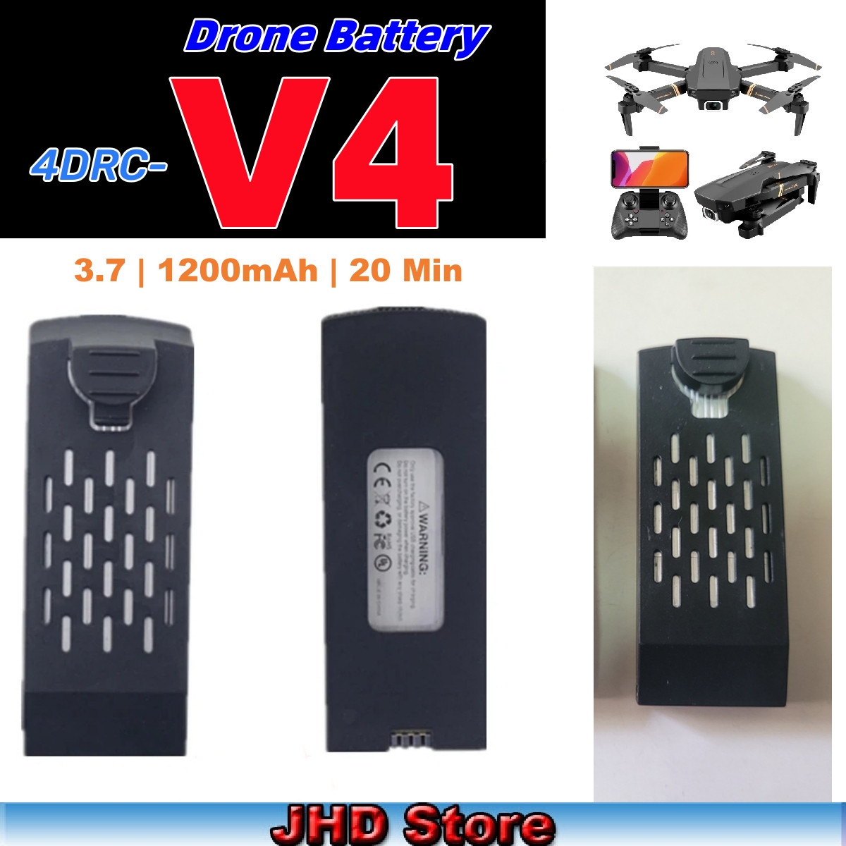 Drone Rc V4 - بطارية JHD لـ RC Quadcopter ،