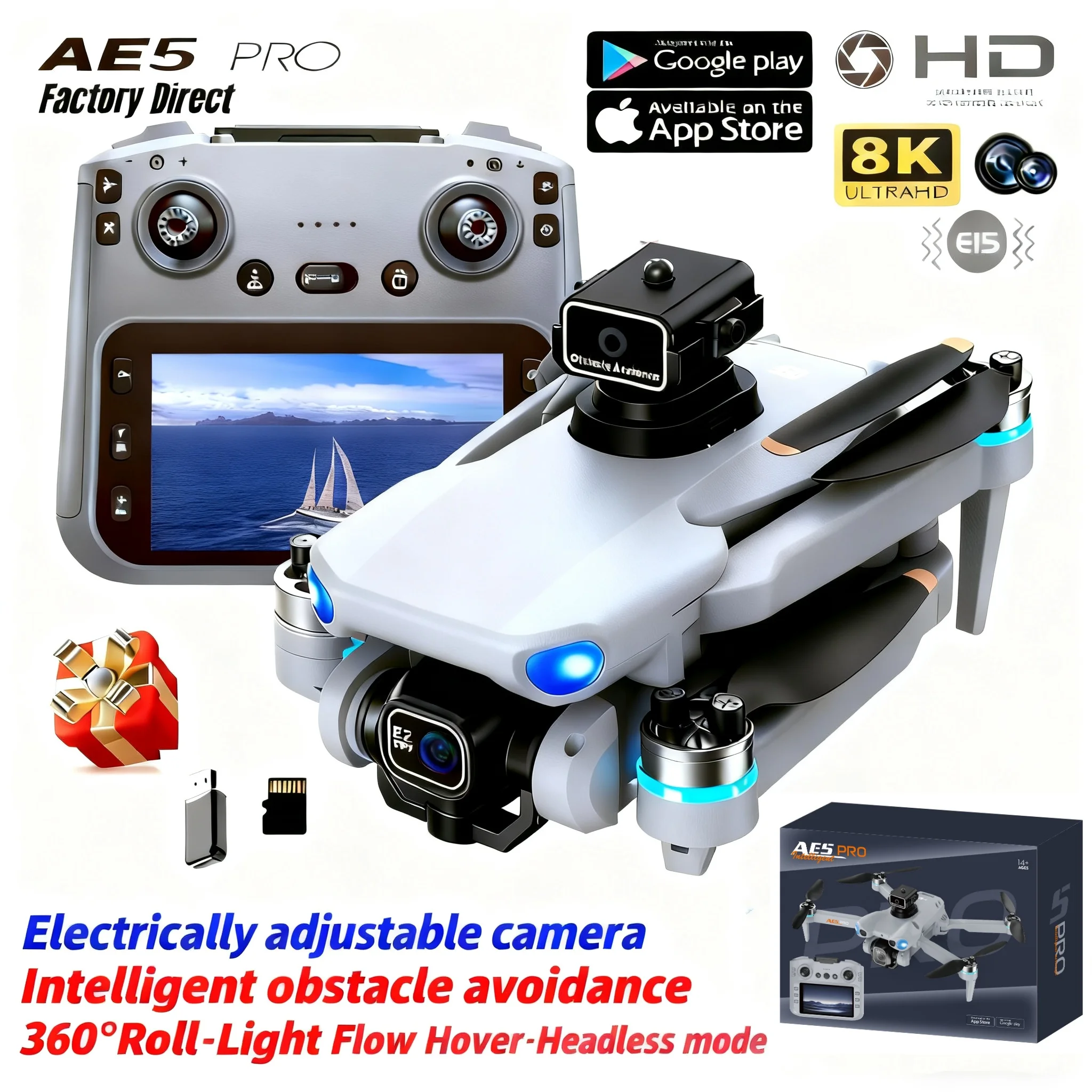 Drone Without Rc - طائرة بدون طيار AE5 Pro بدقة