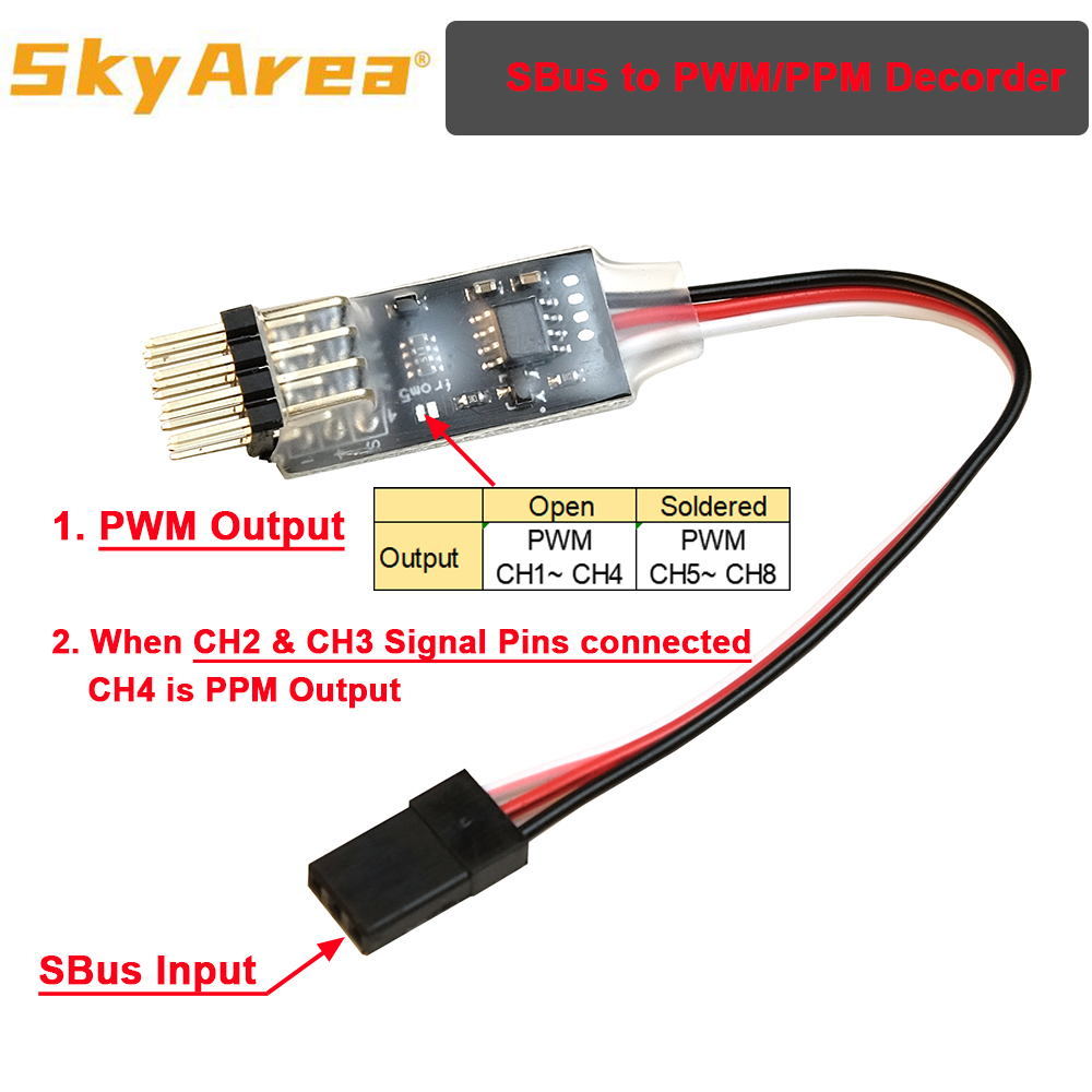 Skyrea-SBUS pppm PWM Decorder  - مراجعة Frsky Receiver Module وسعره