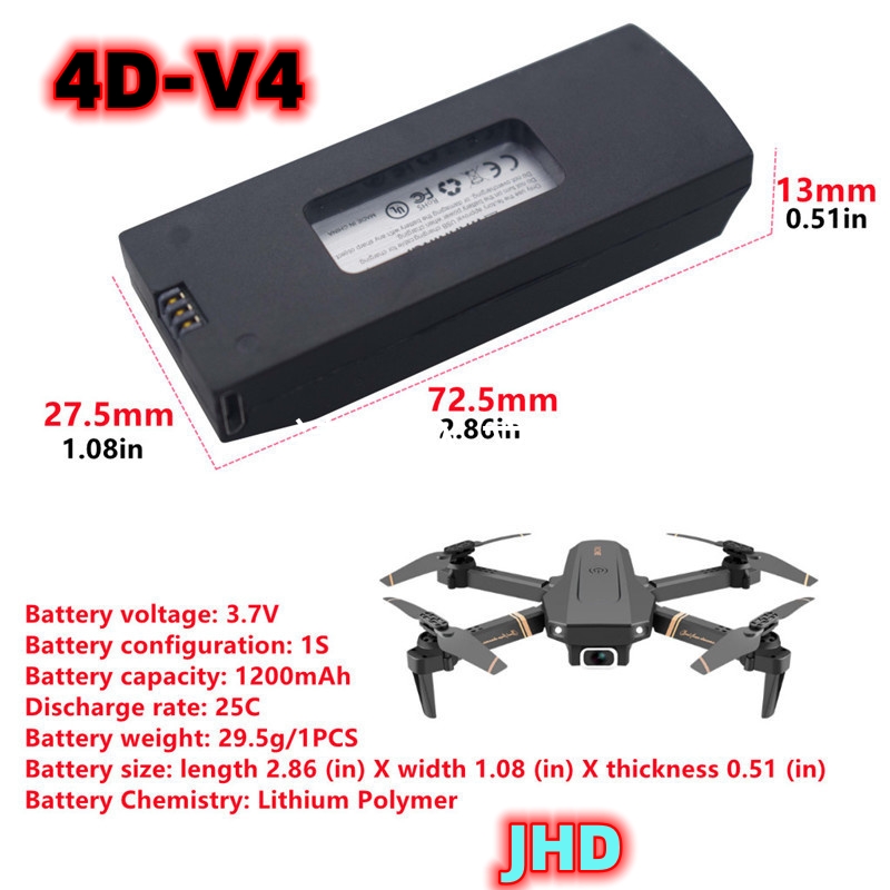بطارية JHD لـ RC Quadcopter ،  - مراجعة Drone Rc V4 وسعره