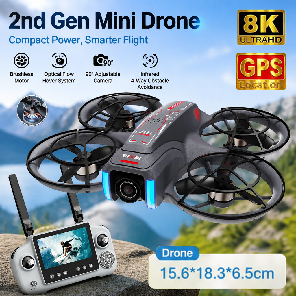 طائرة AE21 ميني درون 8K HD بكا - مراجعة Drone Rc Foldable وسعره