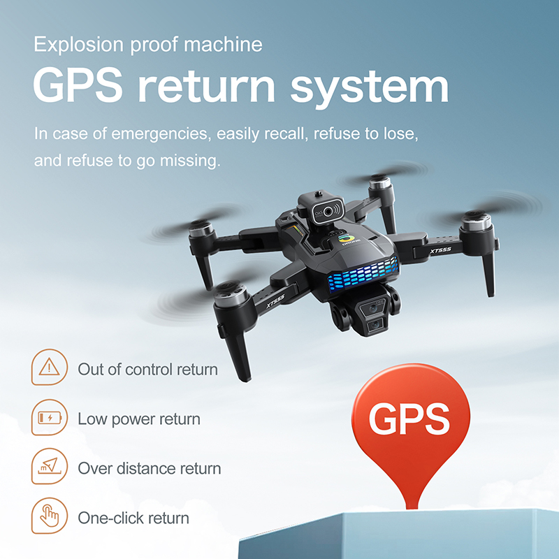طائرة بدون طيار XT555 GPS جديد - مراجعة Drone Rc Foldable وسعره